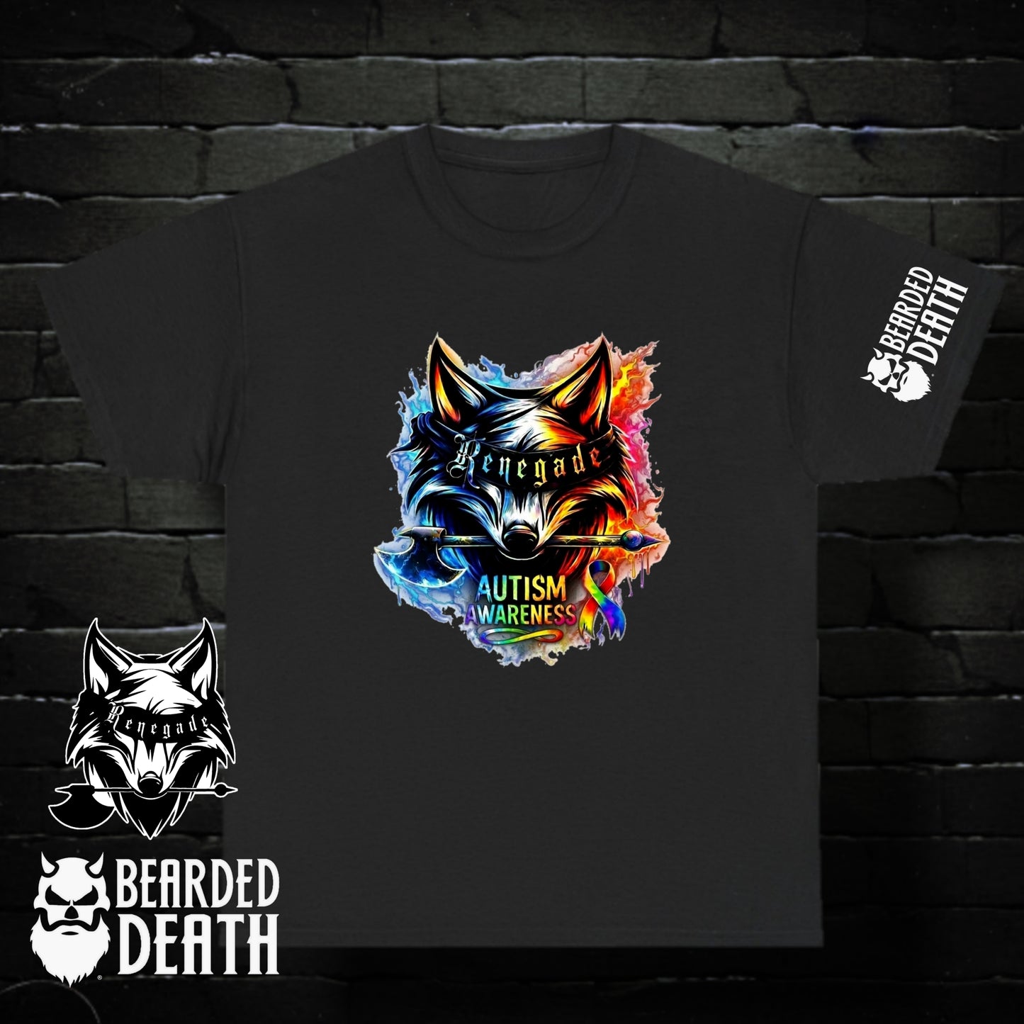 Renegade Beard Club CaliforniaChapter/ Bearded Death Autism Awareness Collaboration T Shirt