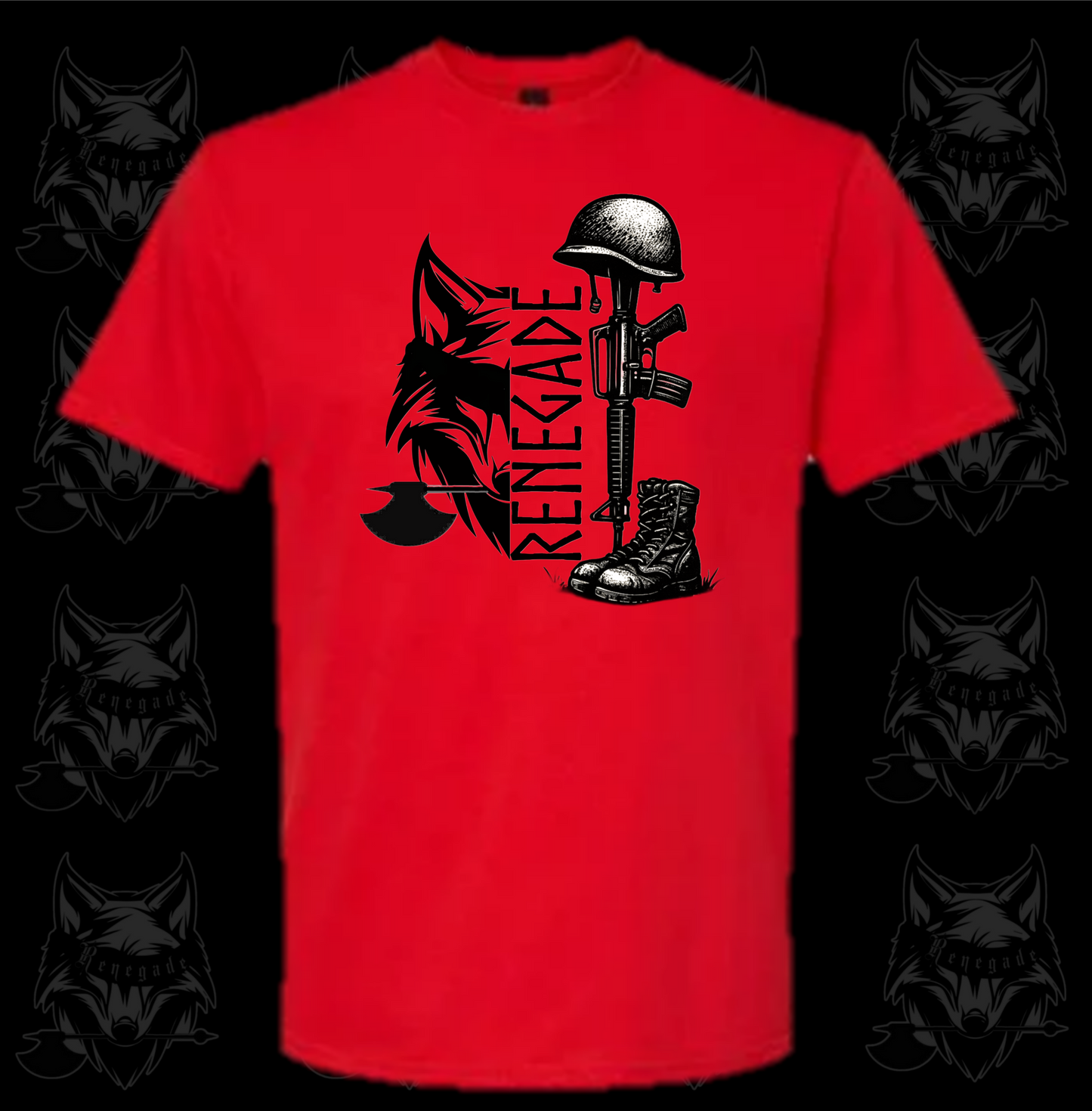 Renegade Beard Club Short Sleeve Red Veterans T Shirt