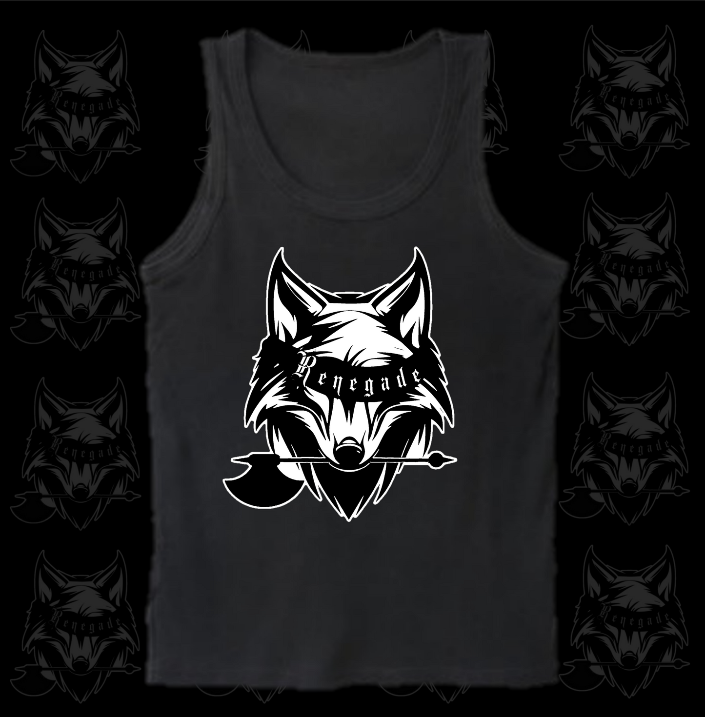 Renegade Beard Club Wolf Logo Mens Tank Top