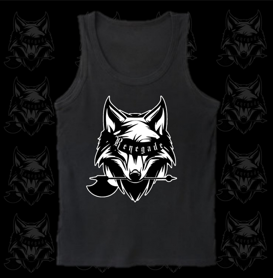 Renegade Beard Club Wolf Logo Mens Tank Top